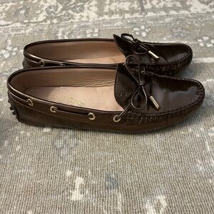 Tod’s Gommino driving shoes, Brown metallic patent leather